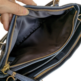 Coach Madison Saffiano Leather Christie Carryall Navy Tote