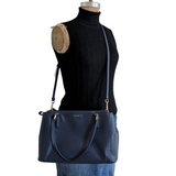 Coach Madison Saffiano Leather Christie Carryall Navy Tote