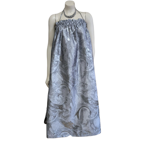 Ganni Silver Metallic Dress Size 34