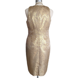 Jones New York Metallic Gold Silk Dress Size 14