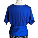 Cynthia Steffe Blue Satin Blouse Size Medium