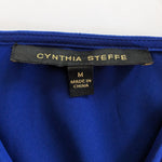 Cynthia Steffe Blue Satin Blouse Size Medium
