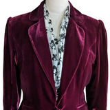 LOFT Burgundy Velvet Blazer Size 12