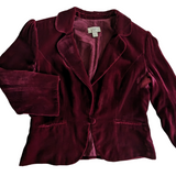 LOFT Burgundy Velvet Blazer Size 12