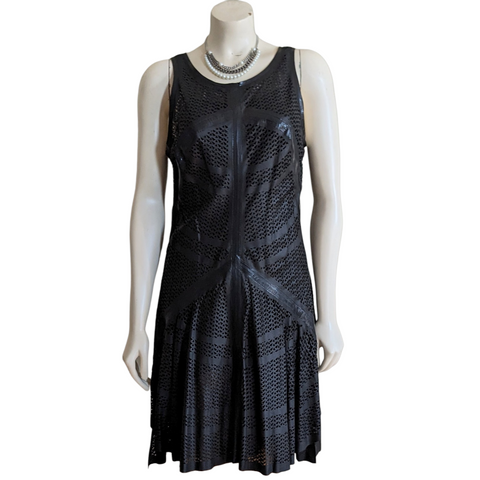 Theyskens' Theory Perforated Leather Dress Size 6