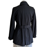 Brooks Brothers Black Cotton Trench Coat Size 10