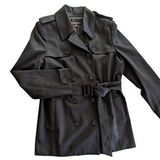 Brooks Brothers Black Cotton Trench Coat Size 10