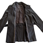 Brooks Brothers Black Cotton Trench Coat Size 10