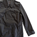 Brooks Brothers Black Cotton Trench Coat Size 10