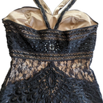 Sue Wong Black Beaded Cocktail Dress Size 6