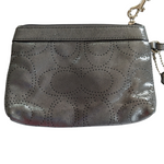 Coach Silver Metallic Leather Wristlet