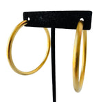 Serious Gold Tone Hoop Earrings