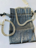 Carolee Rhinestone Choker and Bracelet in Silver Tone