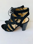 Sam Edelman Black Suede Strappy Tie Up Sandal Size 8