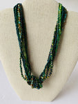 Green Micro Bead Twisted Necklace