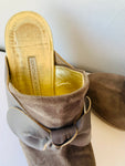 Cynthia Vincent Brown Suede Wedge Slide/Mules Size 38.5