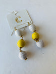 Charming Charlie Yellow and Cream Dangle Earrings