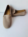 Me Too Perforated Taupe Suede Flat Size 9