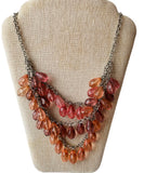 Peach Beaded Statement Necklace