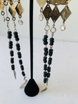 Black and Silver Handmade Dangle Earrings