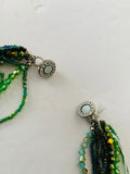 Green Micro Bead Twisted Necklace