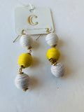 Charming Charlie Yellow and Cream Dangle Earrings
