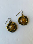 Gold and Resin Handmade Circle Earrings