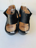 Clark’s Perforated Peep Toe Wedge Sandals in Black Size 6.5