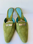 Vanelli Vintage Green Suede Mules Size 7
