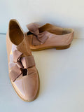 Mauro Leone Pale Blush Pink Patent Loafers with Bow Detail Size 39