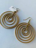 Gold Tone Hoop Dangle Earrings