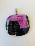 Hand Blown Purple Glass Pendent in Sterling