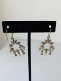 Silver Flower Detail Circle Earrings