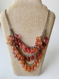 Peach Beaded Statement Necklace