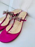 Kate Spade Hot Pink Satin Rhinestone Sandals Size 10