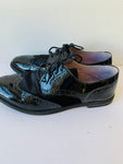 Johnston &Murphy Black Lace Up Patent And Suede Loafers Size 6.5