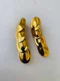Oval Gold Tone Drop Post Pierced Earrings