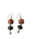 Pink Stone Silver Tone Drop Earrings