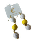 Charming Charlie Yellow and Cream Dangle Earrings