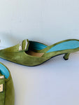 Vanelli Vintage Green Suede Mules Size 7
