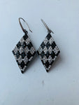 Black & Crystal Diamond Earrings
