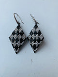 Black & Crystal Diamond Earrings
