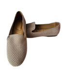 Me Too Perforated Taupe Suede Flat Size 9