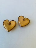 Puffed Gold Tone Heart Earrings