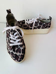 Aqua Leopard Print Platform Sneakers Size 9.5