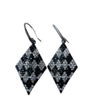 Black & Crystal Diamond Earrings