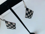 Black & Crystal Diamond Earrings