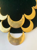 Scalloped Gold Tone Statement Necklace