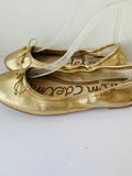 Sam Edelman Gold Metallic Ballet Flats Size 7.5