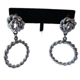 Silver Rope Pierced Earrings